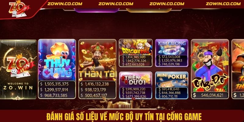 Đánh giá số liệu về mức độ uy tín tại cổng game