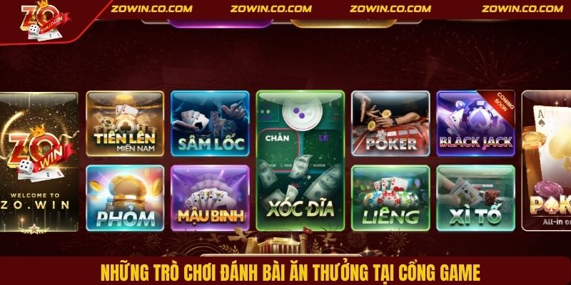 Những trò chơi đánh bài ăn thưởng tại cổng game