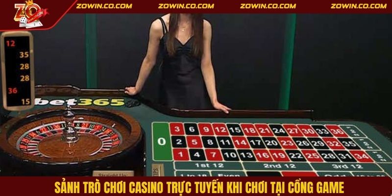 Sảnh trò chơi casino trực tuyến khi chơi tại cổng game